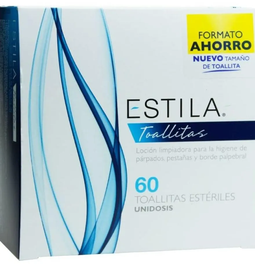 Estila Toallitas Esteriles de Un Solo Uso - Higiene de Parpados/ Pestañas y Borde Palpebral (60 Unidades) - Farmaceutica Angelini S.a