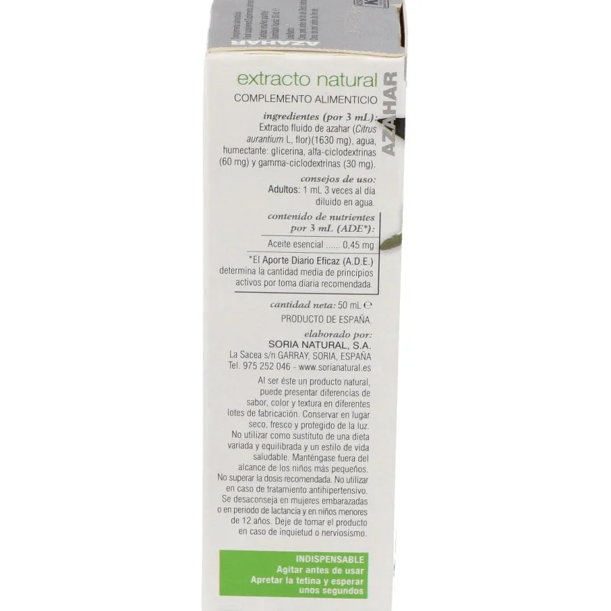 Ext. Azahar Xxi 50ml. S/al - Soria Natural