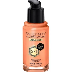 Facefinity All Day Flawless 3 In 1 Foundation 82-Deep Bronze 30 Ml