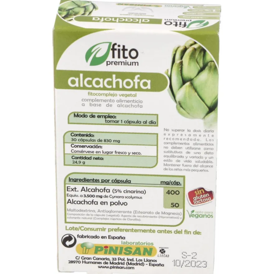 Fito Premium - Alcachofa - Pinisan - 30 Cápsulas