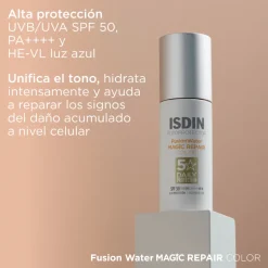 Fotoprotector Fusion Water MAGIC Repair Color SPF 50, 50 ml. - Isdin
