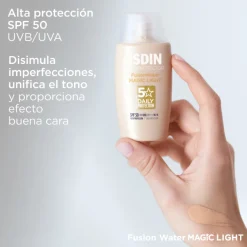 Fotoprotector Fusion Water MAGIC Color Light SPF 50, 50 ml. - Isdin