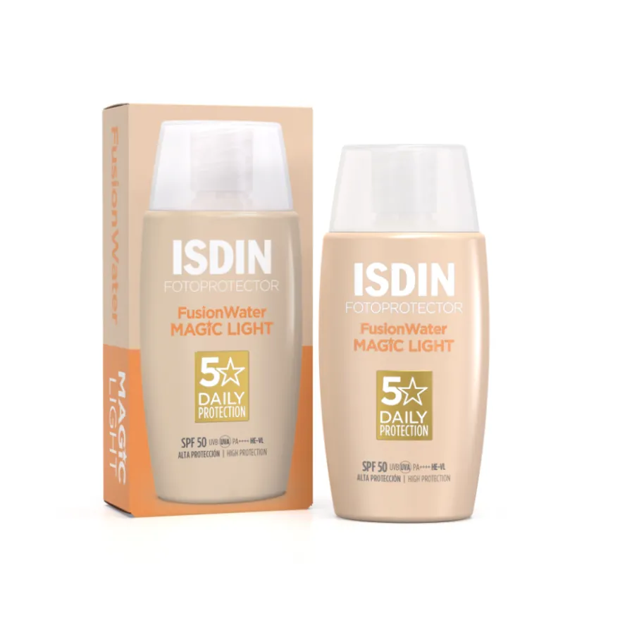 Fotoprotector Fusion Water MAGIC Color Light SPF 50, 50 ml. - Isdin