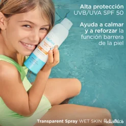 Fotoprotector Transparent Spray Wet Skin Pediatrics SPF 50, 250 ml. - Isdin