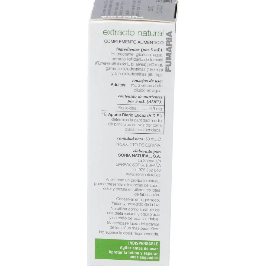 Fumaria Extracto 50ml - Soria Natural