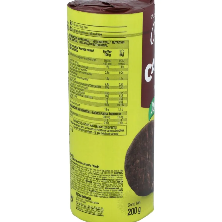 Galletas Digestive Cacao 0% Azucares 200gr - Santiveri