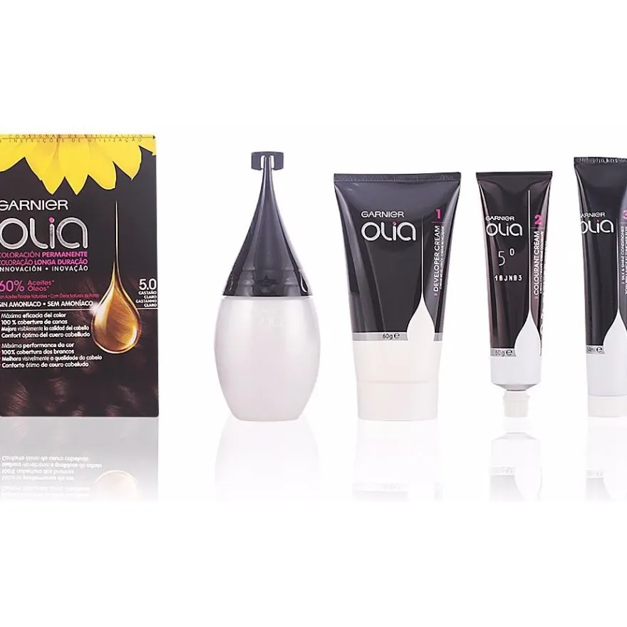 Garnier Olia Coloración Permanente N°5.0 Castaño Claro 4Uds