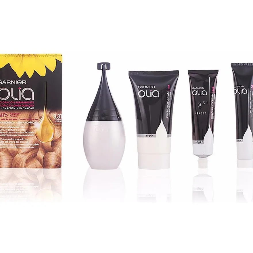 Garnier Olia Coloración Permanente N°8.31 Rubio Miel 4Uds