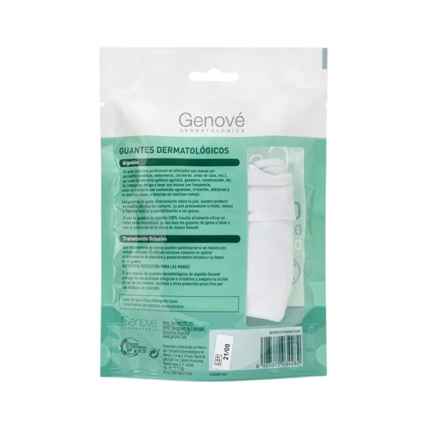 Genocure® Guantes Dermatológicos Algodón Talla S. - Genové