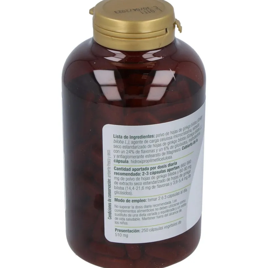 Ginkgo Biloba 600mg 250cápsulas - El Granero