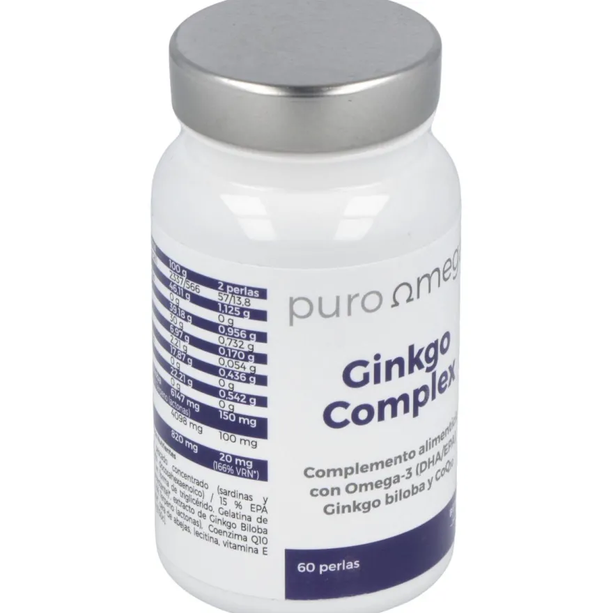 Ginkgo Complex Dha/epa Q10 60perlas - Puro Omega