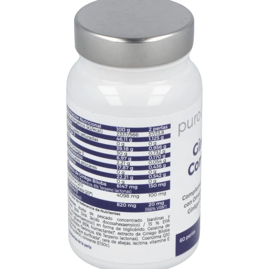 Ginkgo Complex Dha/epa Q10 60perlas - Puro Omega