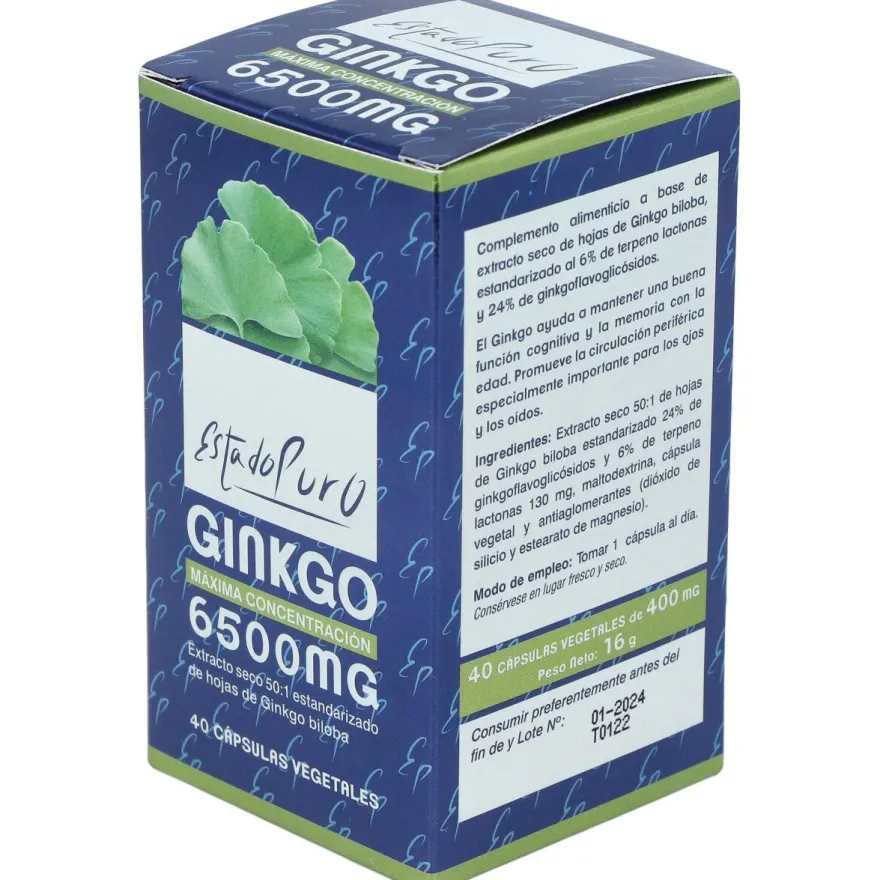 Ginkgo 6500mg. 40cap. Estado Puro - Tongil