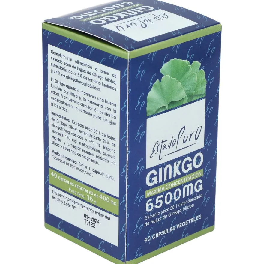 Ginkgo 6500mg. 40cap. Estado Puro - Tongil