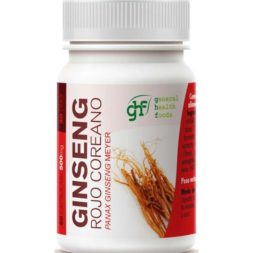 Ginseng Rojo Coreano 500mg 60cáps - Ghf
