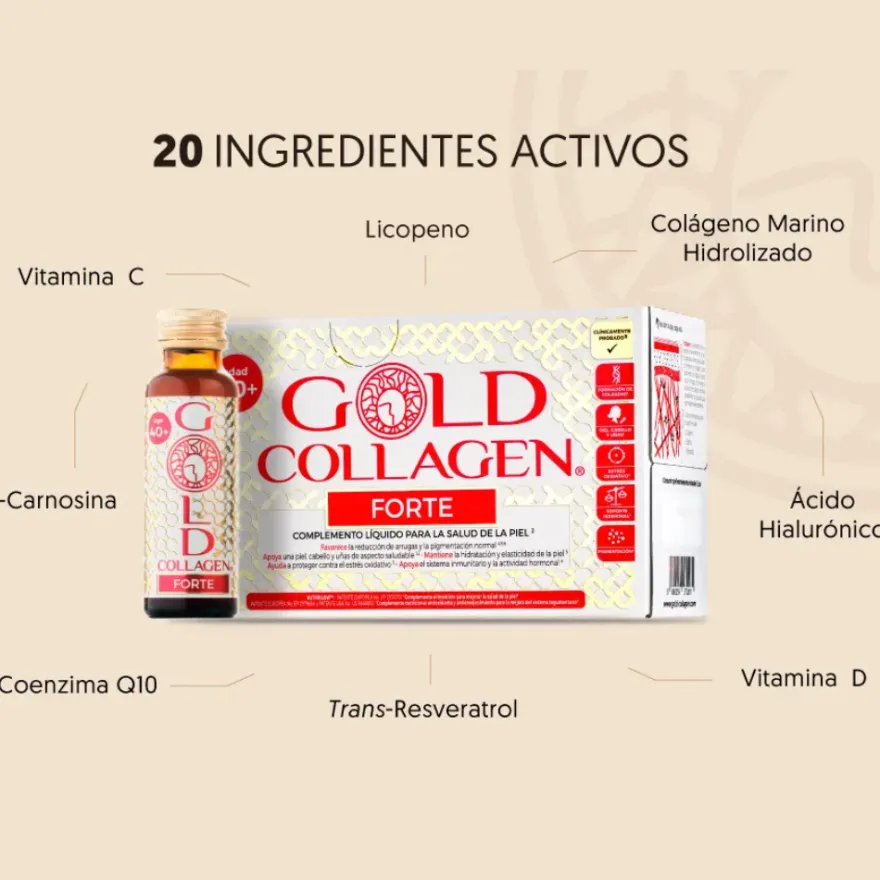 Gold Collagen Forte 10 frascos x 50 ml. - Areafar