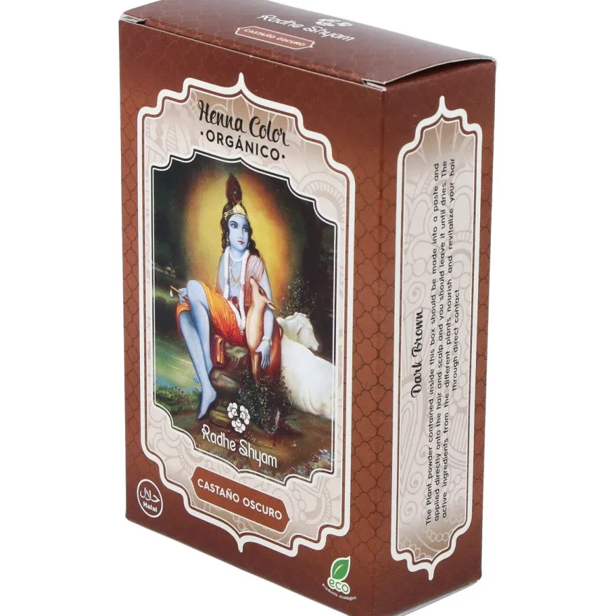 Hena Tinte Natural Castaño Oscuro Polvo 100gr - Radhe Shyam