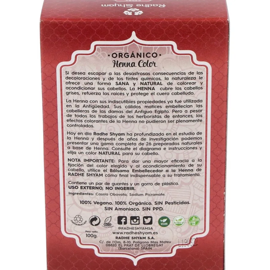 Henna Caoba Luminoso Polvo 100g - Radhe Shyam