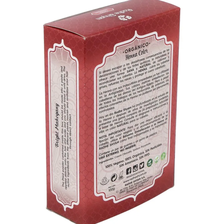 Henna Caoba Luminoso Polvo 100g - Radhe Shyam