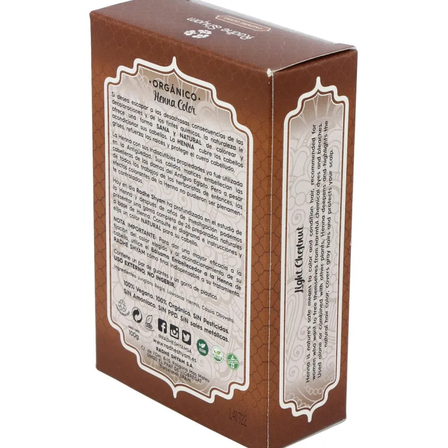 Henna Castaño Claro Polvo 100g - Radhe Shyam