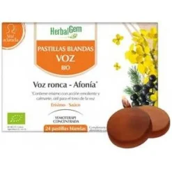 Herbalgem Pastillas Blandas Bio Voz Ronca Afonía Miel Limón 24Comp