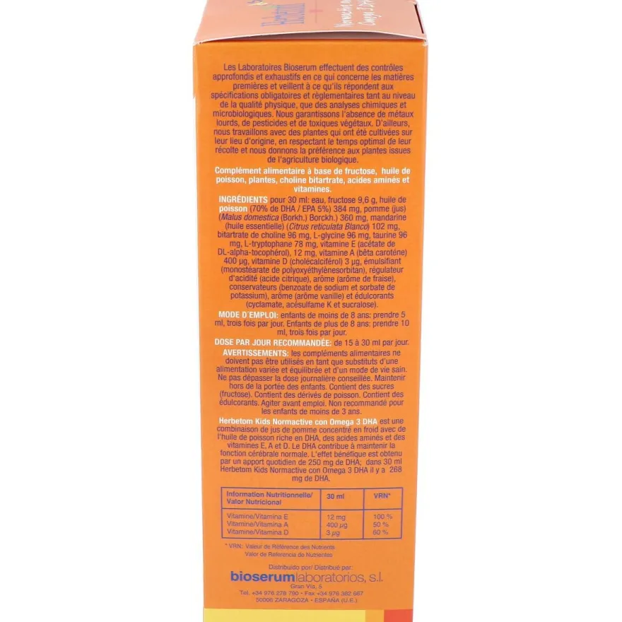 Herbetom Kids Normactive con Omega 3dha 250ml - Bioserum
