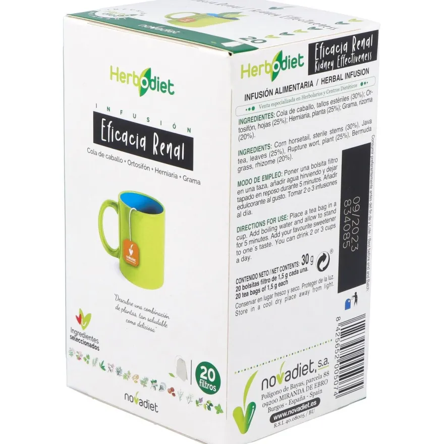 Herbodiet Herbodiet Eficacia Renal 20 Bolsitas Filtro - Novadiet