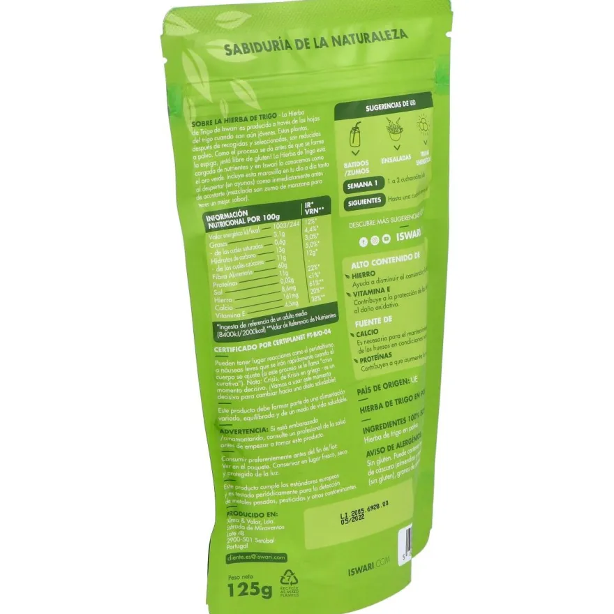 Hierba de Trigo Superalimento 125gr. Bio - Iswari