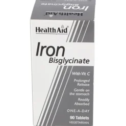 Hierro Bisglycinate Iron+vit.c 90comp - Health Aid