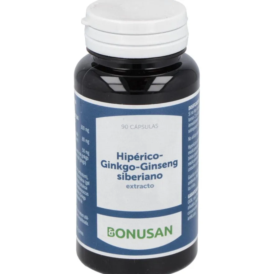 Hiperico-Ginkgo-Ginseng Siberiano Extracto 90Vcap.