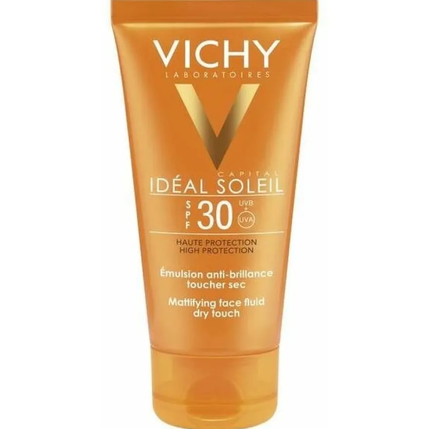 Idéal Soleil Emulsión Facial Acabado Seco Spf 30, 50 ml - Vichy