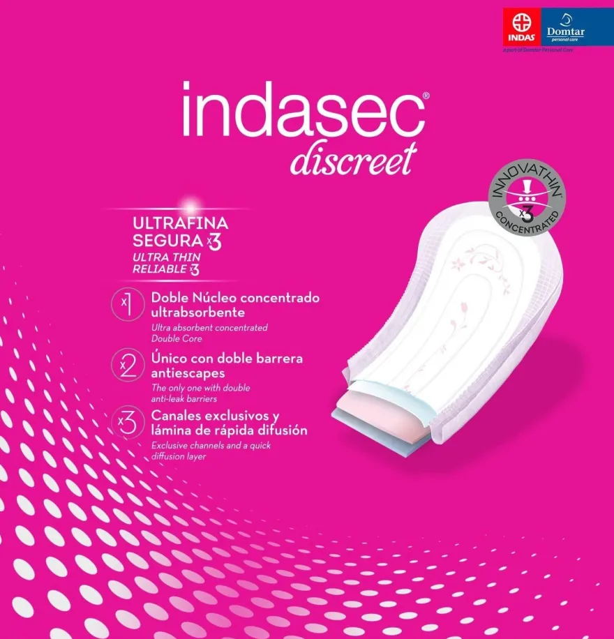 Indasec Discreet Normal Compresa Perdidas Leves (12 Unidades) - Laboratorios Indas