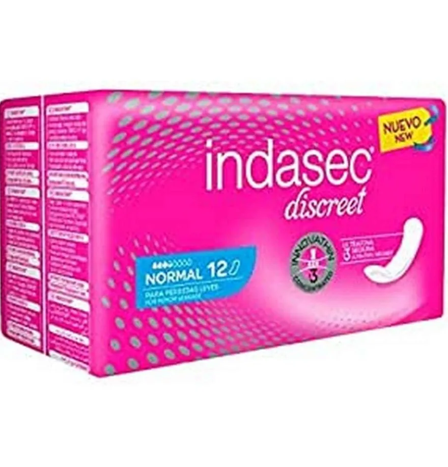 Indasec Discreet Normal Compresa Perdidas Leves (12 Unidades) - Laboratorios Indas