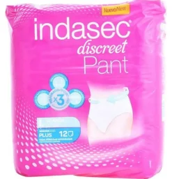 Indasec Pant Plus Absorbente Incontinencia Orina Dia Anatomico (12 Unidades Talla L) - Laboratorios Indas