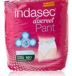 Indasec Pant Super Absorbente Incontinencia Orina Dia Anatomico (10 Unidades Talla Media) - Laboratorios Indas