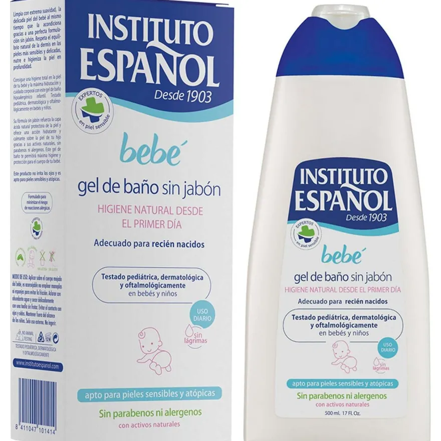Instituto Español Bebe Gel de Banho Sem Sabão 500ml - Instituto Espaol