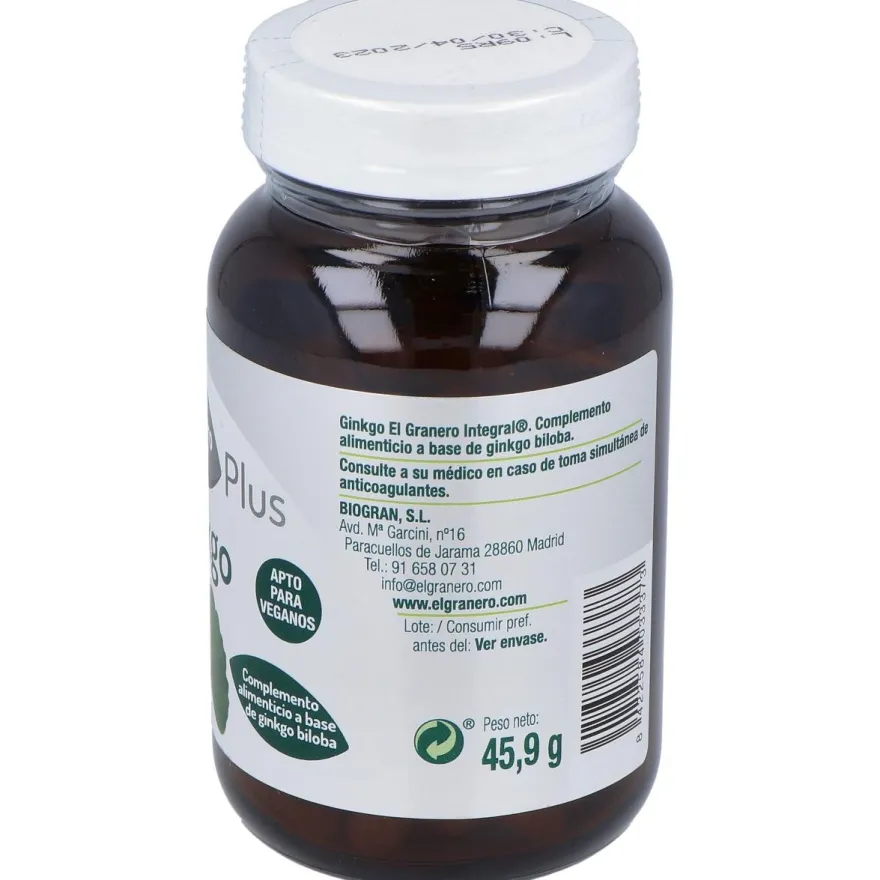 Integral Ginkgo Biloba 600mg 90 Cáps - El Granero