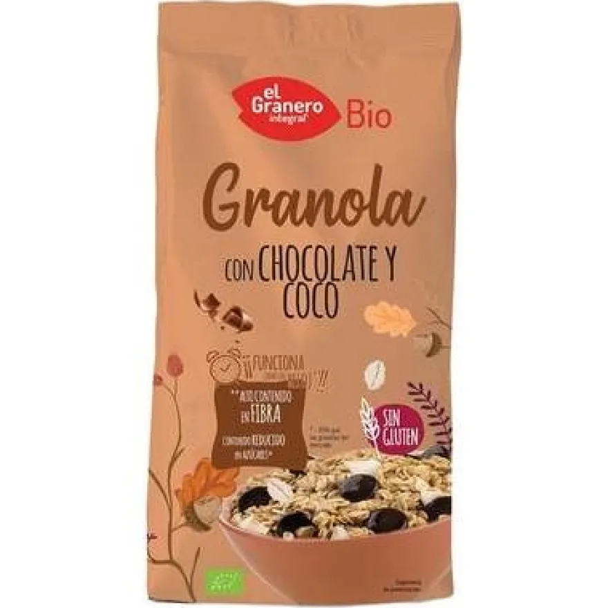 Integral Granola con Choco y Coco Bio sin Gluten 350g - El Granero