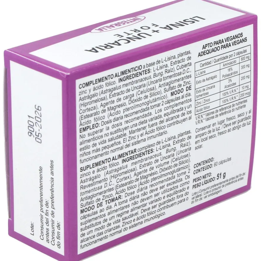 Integralia Lisina + Uncaria Forte 60Caps