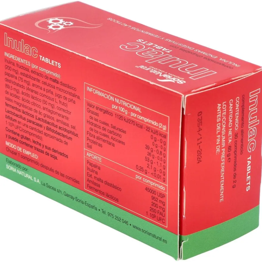Inulac Tablets 30 Comprimidos Soria - Soria Natural