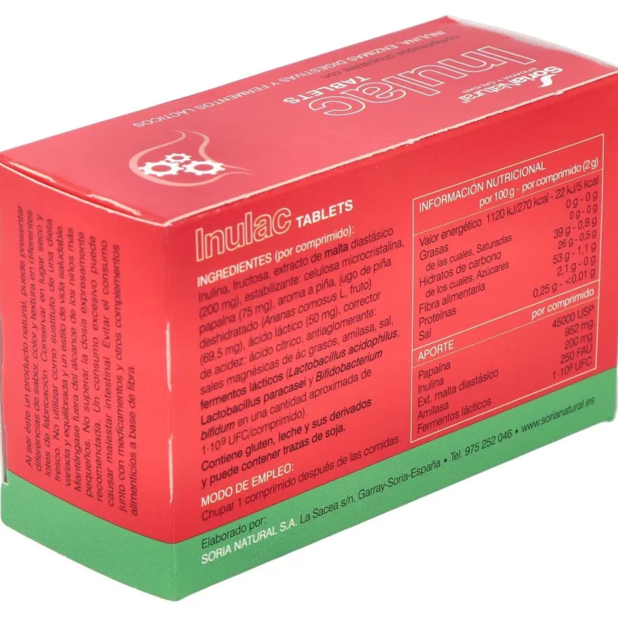 Inulac Tablets 30 Comprimidos Soria - Soria Natural