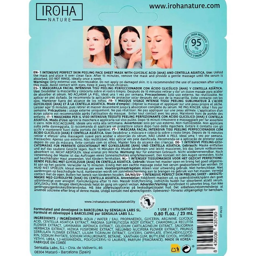 Iroha Nature Mascarilla Perfect Skin Peeling Ácido Glicólico 20Ml