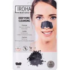 Iroha Nature Tiras Nariz Puntos Negros Carbón 5Uds