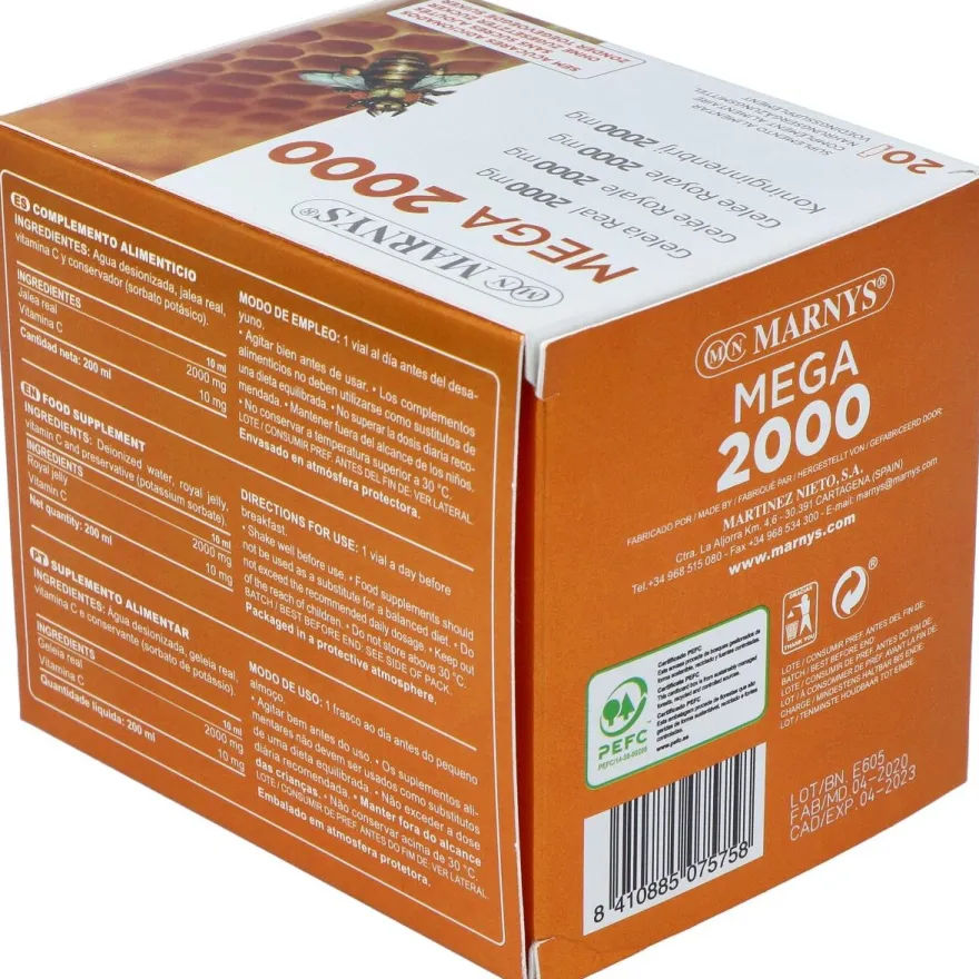 Jalea Real Mega 2000 20 Ampollas - Marnys