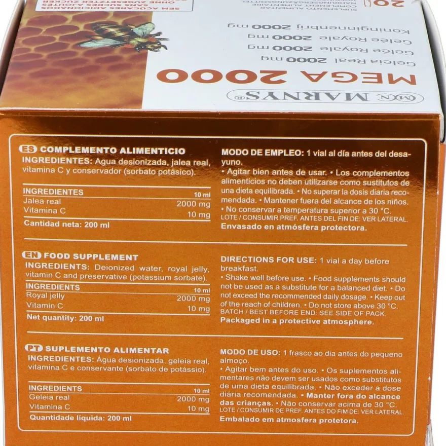 Jalea Real Mega 2000 20 Ampollas - Marnys