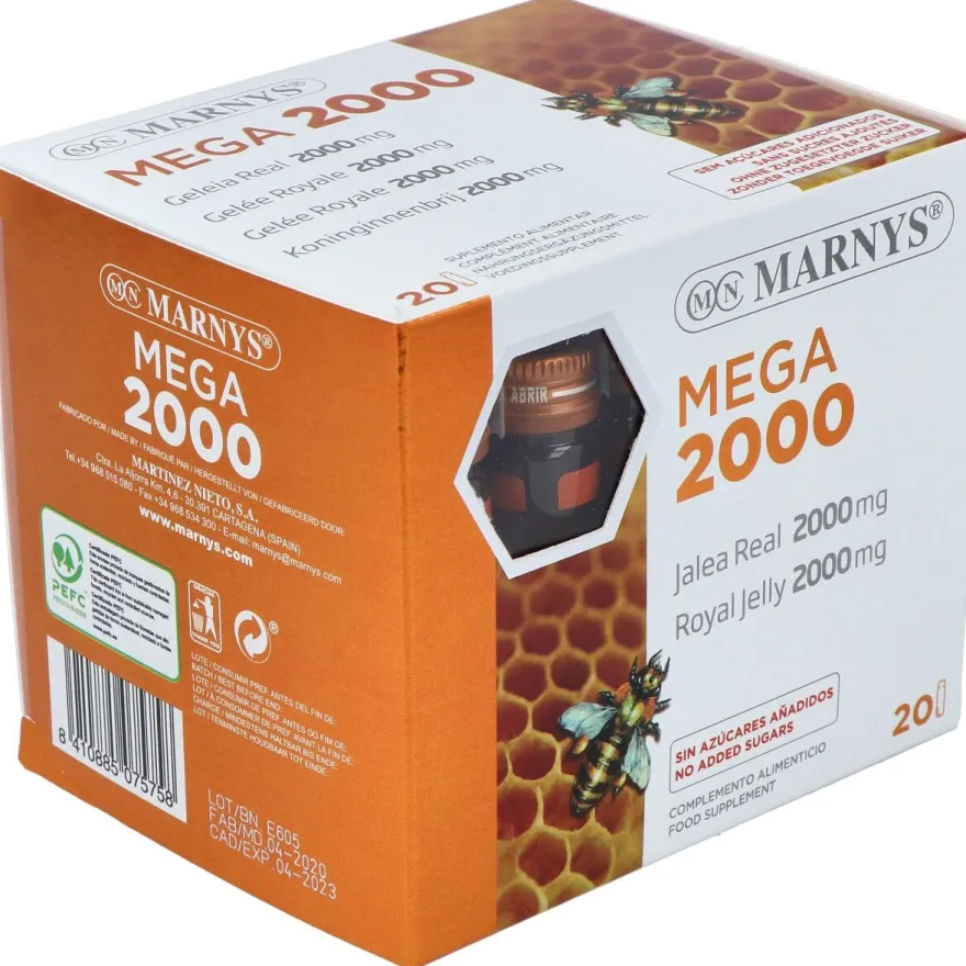 Jalea Real Mega 2000 20 Ampollas - Marnys