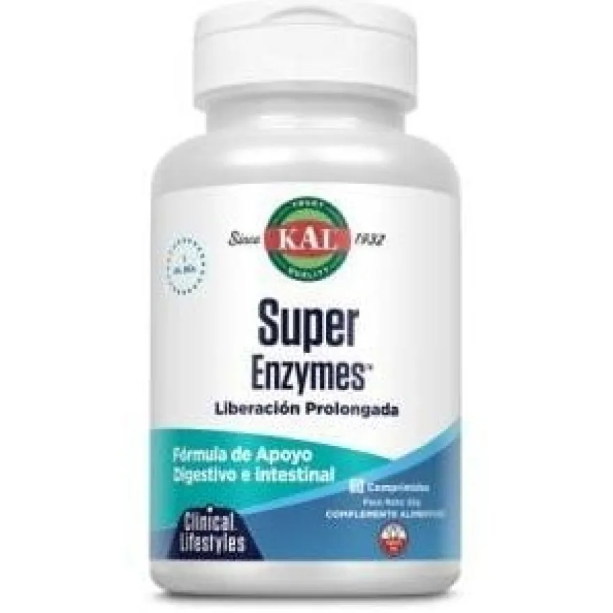 Kal Suplementos Super Enzymes Acción Prolongada 60 Comprimidos