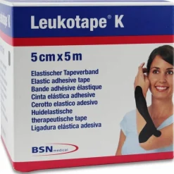 K Cinta Autoadhesiva Elástica 5 cm X 5 M Color Negro, 1 Ud - Leukotape