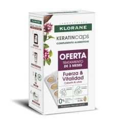Keratincaps Tratamiento de 3 Meses, 2 cajas de 30 capsulas + 1 caja de 30 capsulas de Regalo! - Klorane