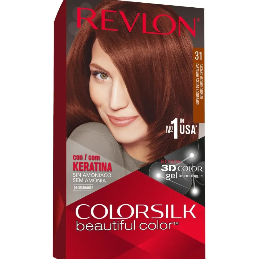 Kit Tinte Colorsilk 31 Castaño Oscuro Cobrizo - Revlon